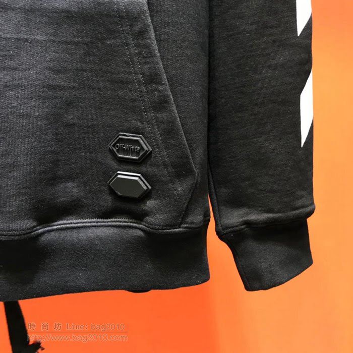 OffWhite男裝 19-20FW新款 最高品質 off男士連帽套頭黑色衛衣 男士秋季最新單品  tzy2365